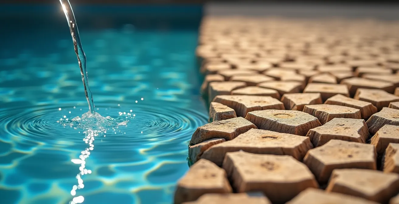 Gros plan sur un compteur d'eau montrant les chiffres de consommation