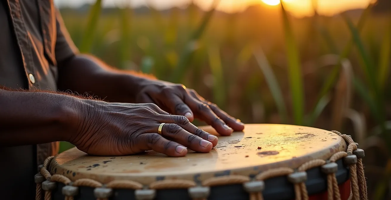 Évocation historique de la résistance par le gwoka dans les plantations de canne à sucre